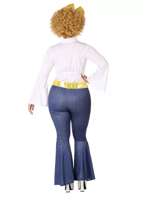 Photo du produit Déguisement disco effet jean et doré femme grande taille