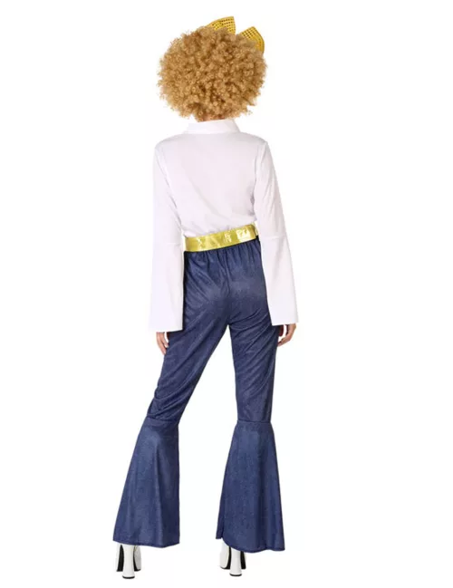 Photo du produit Déguisement disco effet jean et doré femme