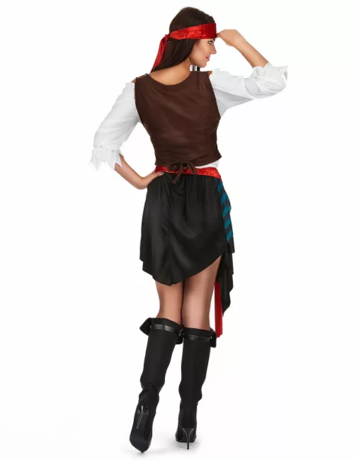 Photo du produit Déguisement pirate rayé bleu et noir grande taille femme