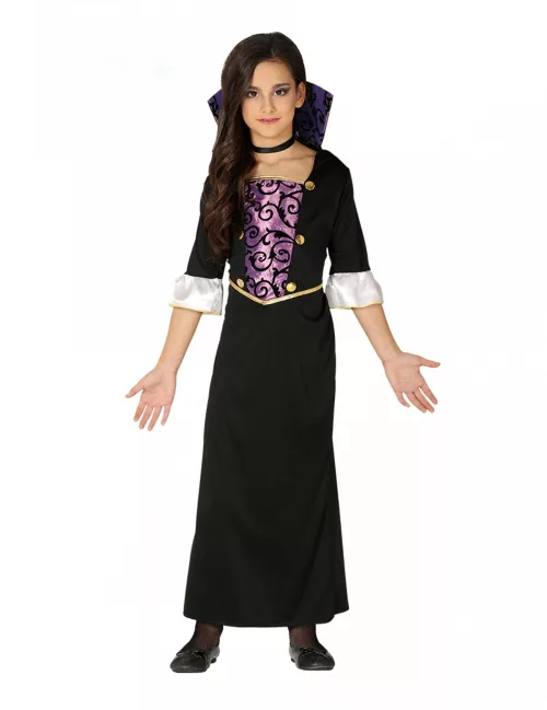 Photo du produit Déguisement jeune vampire violet et noir fille