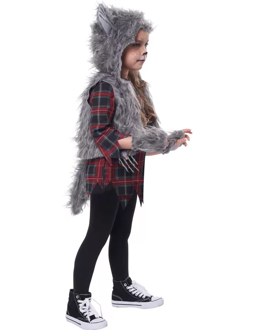 Photo du produit Déguisement loup garou gris luxe fille