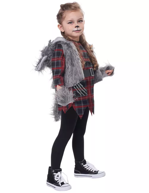 Photo du produit Déguisement loup garou gris luxe fille