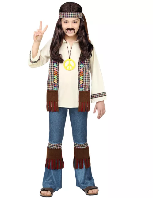 Photo du produit Déguisement hippie peace marron enfant