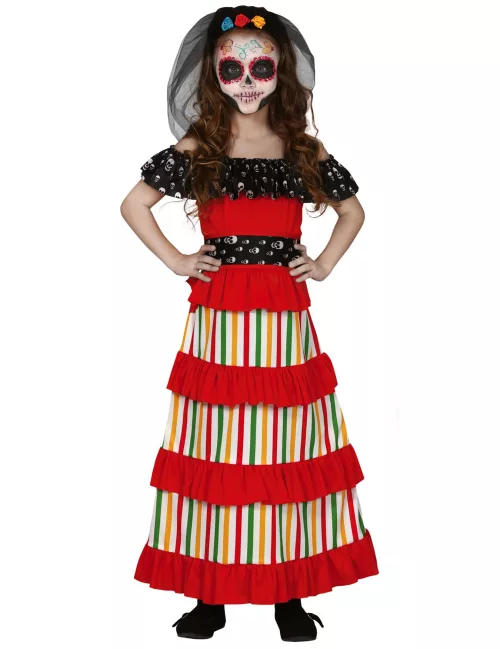 Photo du produit Déguisement mexicaine Dia de los muertos fille