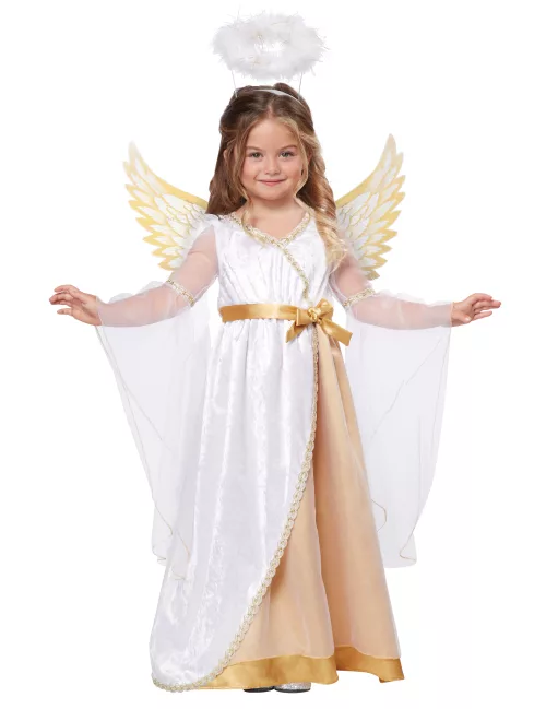 Photo du produit Déguisement petit ange blanc et or luxe fille