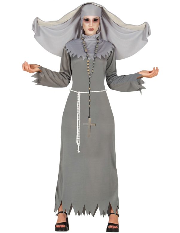 Photo du produit Déguisement religieuse possédée grise femme Halloween