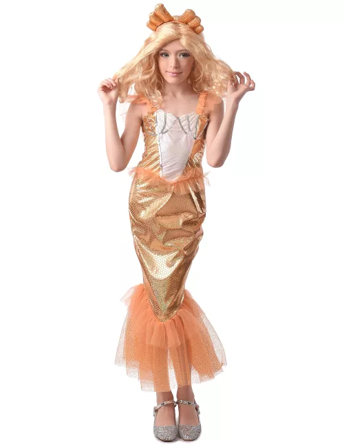 Photo du produit Déguisement sirène orange fille