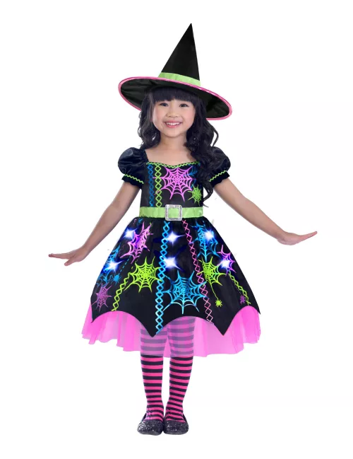 Photo du produit Déguisement sorcière multicolore araignée fille