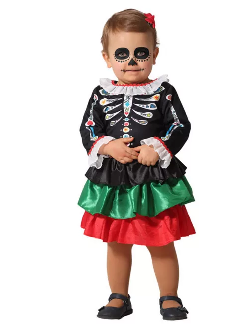 Photo du produit Déguisement squelette Dia de los muertos bébé fille
