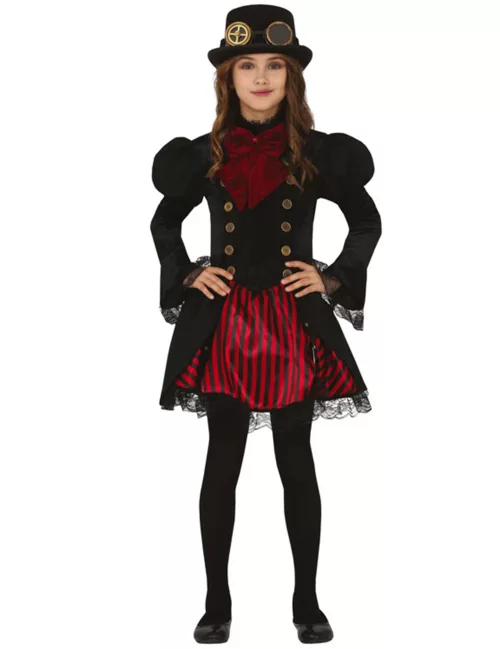 Photo du produit Déguisement Steampunk rouge glamour fille