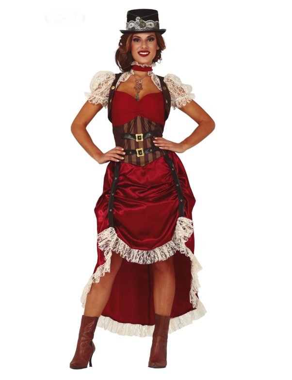 Photo du produit Déguisement steampunk sexy rouge femme