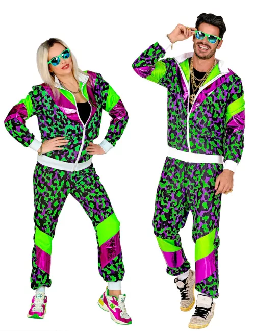 Photo du produit Déguisement survêtement imprimé léopard fluo adulte