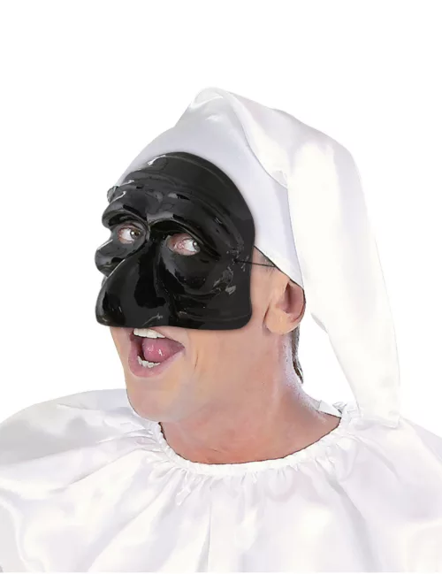 Photo du produit Demi masque polichinelle noir adulte