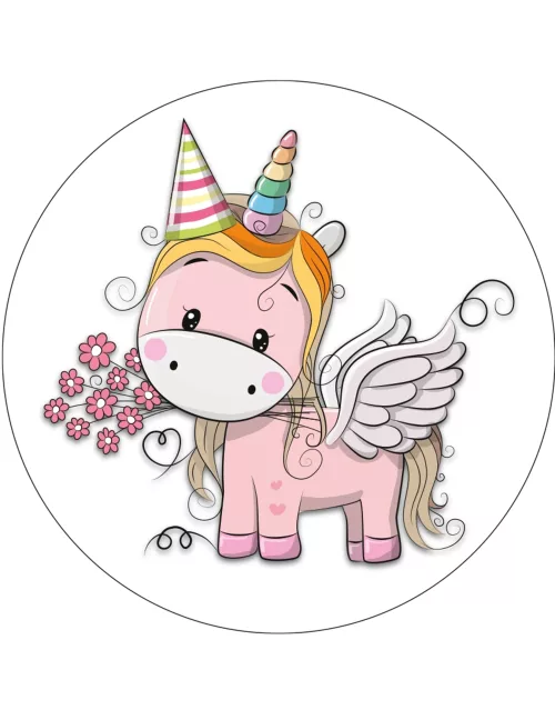 Photo du produit Disque en azyme jolie licorne 21 cm aléatoire