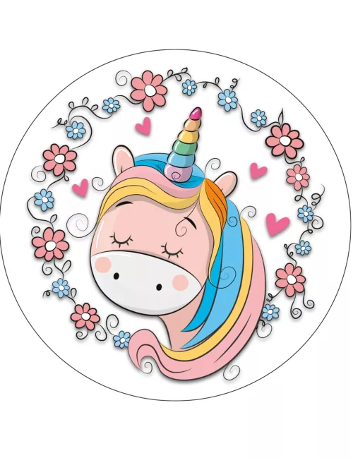 Photo du produit Disque en azyme jolie licorne 21 cm aléatoire
