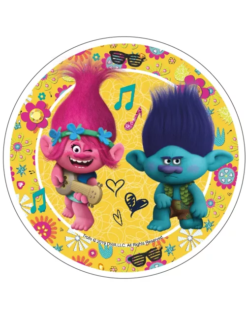 Photo du produit Disque en azyme Trolls jaune 21 cm