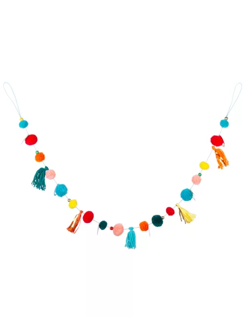 Photo du produit Guirlande de pompons multicolores 125 cm