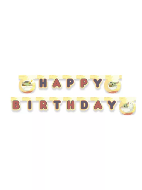 Photo du produit Guirlande en carton Happy Birthday bébé Yoda The Mandalorian 2 m