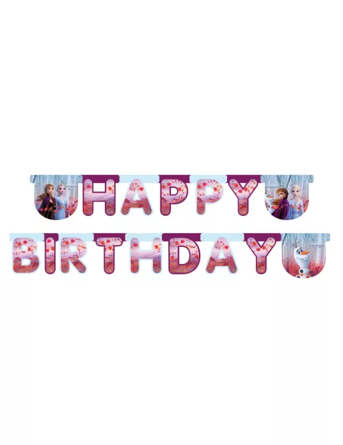 Photo du produit Guirlande happy birthday La Reine des Neiges 2 200 x 16 cm