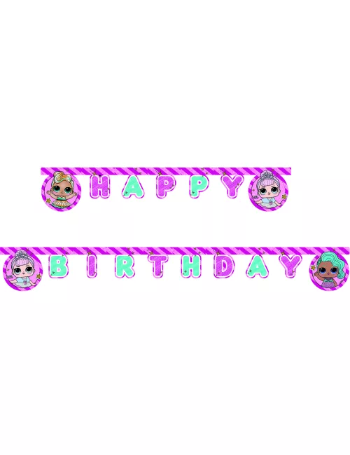 Photo du produit Guirlande Happy Birthday LOL 2 m
