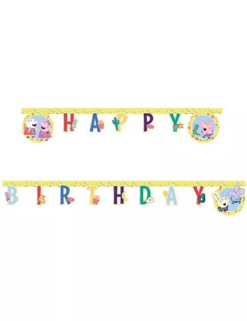 Photo du produit Guirlande Happy Birthday Peppa Pig 2 m