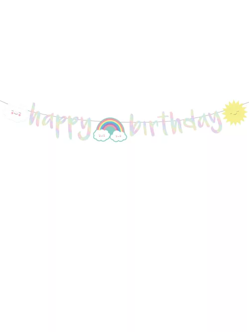 Photo du produit Guirlande Happy Birthday Petite Nuage iridescente 180 cm