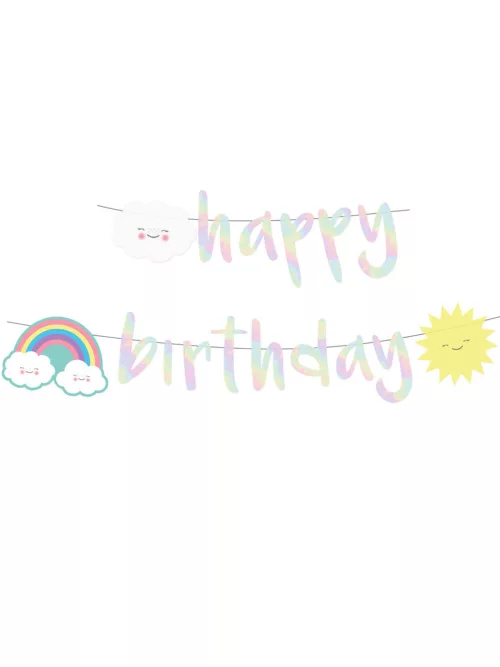 Photo du produit Guirlande Happy Birthday Petite Nuage iridescente 180 cm