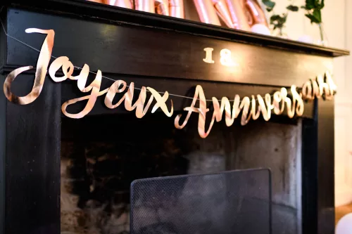 Photo du produit Guirlande Joyeux Anniversaire rose gold 1,80 m