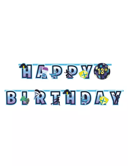 Photo du produit Guirlande personnalisable Happy Birthday battle royale 320 x 26 cm