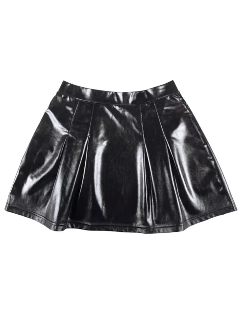 Photo du produit Jupe patineuse métallisée noire femme