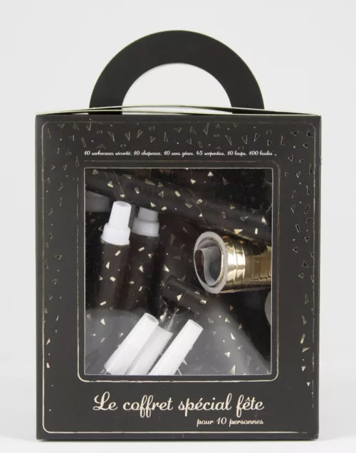 Photo du produit Kit cotillons party noir et or 10 personnes