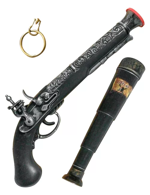 Photo du produit Kit d'accessoires de pirate avec longue-vue, pistolet et boucle