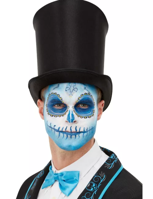 Photo du produit Kit maquillage et tatoo Dia de los Muertos bleu adulte