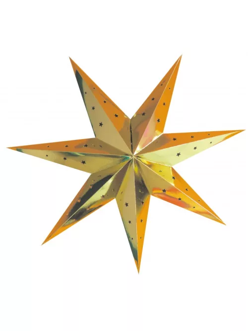 Photo du produit Lanterne étoile or 70 cm