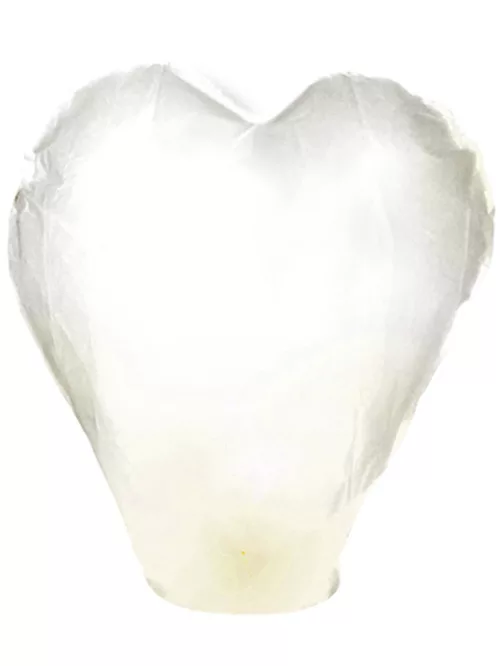 Photo du produit Lanterne volante géante c?ur blanc 95 cm