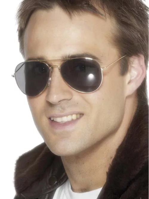 Photo du produit Lunettes d'aviateur contour or adulte