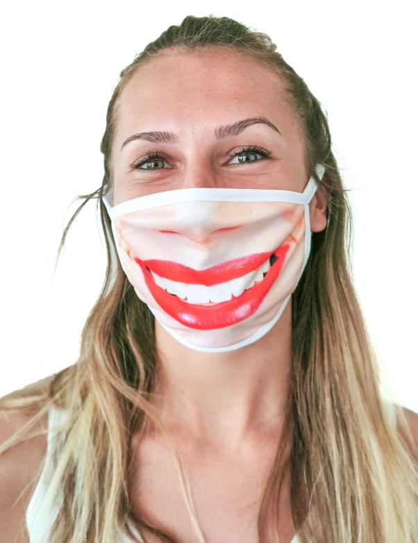 Photo du produit Masque cache nez imprimé rouge à lèvre adulte