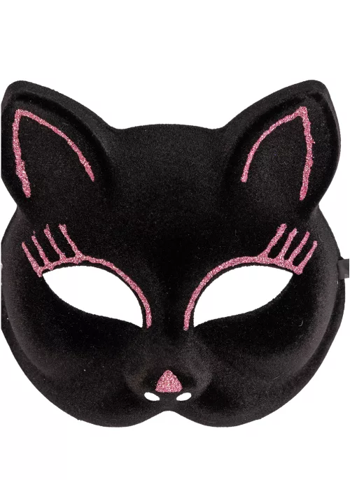 Photo du produit Masque chat avec paillettes roses adulte