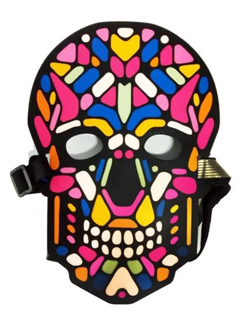 Photo du produit Masque crâne de squelette LED réactives adulte