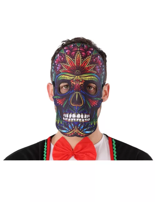 Photo du produit Masque dia de los muertos effet cuir et feutre adulte