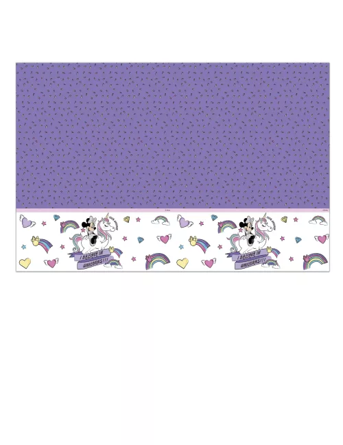 Photo du produit Nappe en plastique Minnie et la licorne 120 x 180 cm