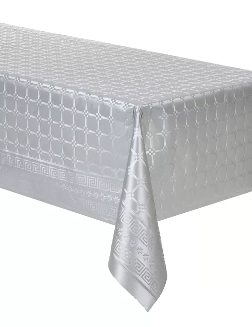 Photo du produit Nappe en rouleau papier damassé argenté 6 m