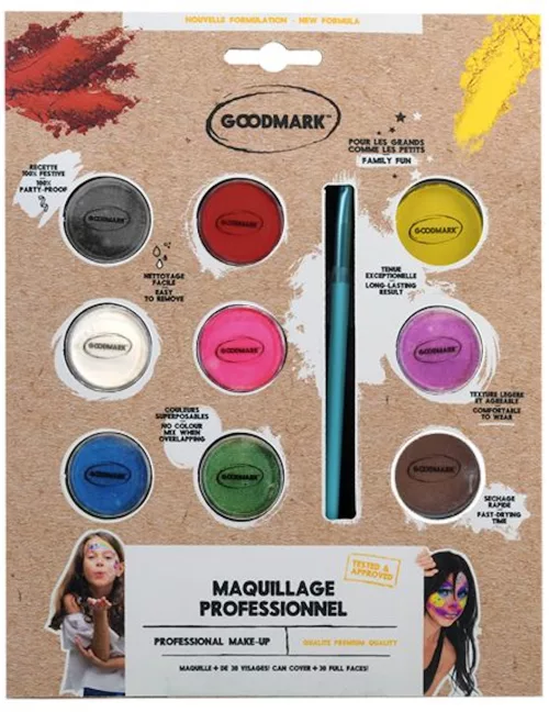 Photo du produit Palette professionnelle maquillage à l'eau 9 pots 4 g