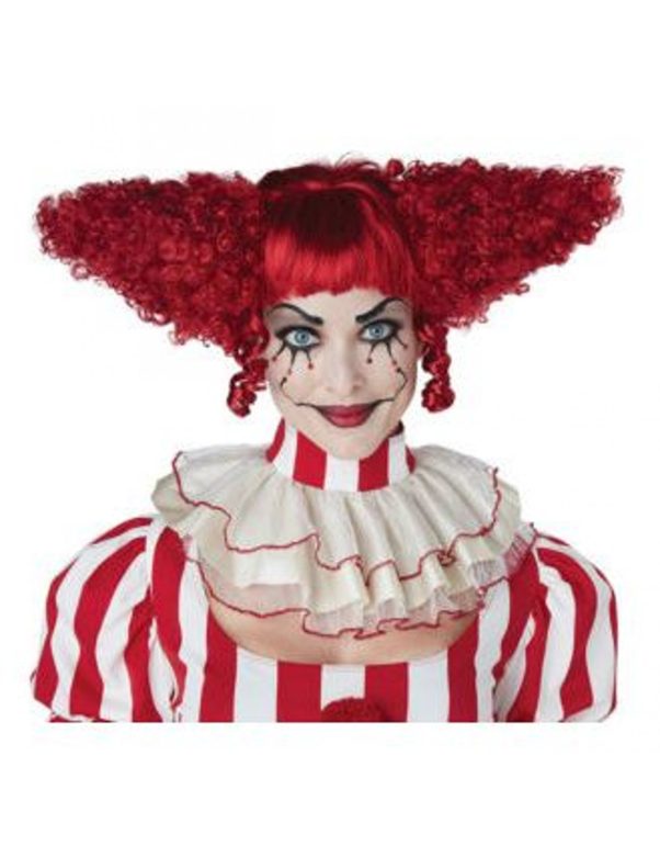 Photo du produit Perruque clown psycho rouge femme