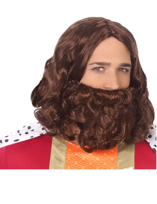 Photo du produit Perruque et barbe châtain Jesus adulte
