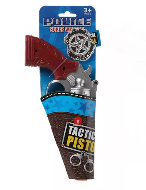 Photo du produit Pistolet argenté avec plaque de police