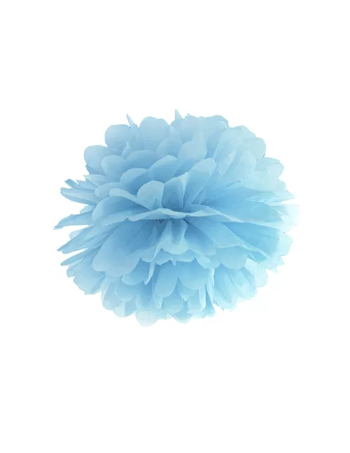 Photo du produit Pompon à suspendre en papier bleu 35 cm