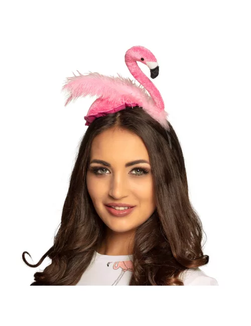 Photo du produit Serre-tête flamant rose plume rose adulte