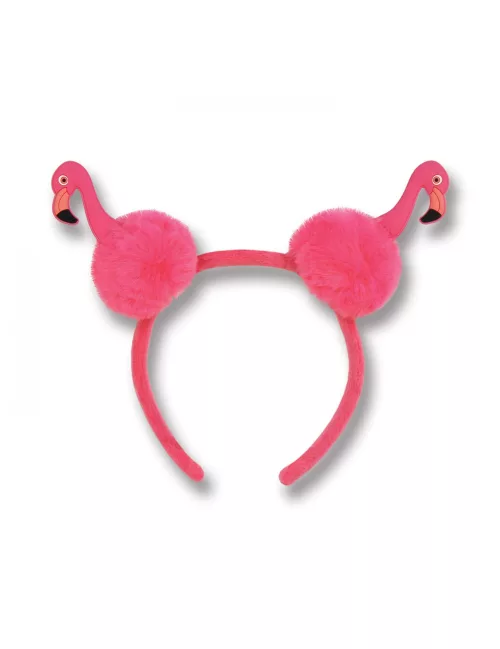 Photo du produit Serre-tête flamant rose pompons adulte