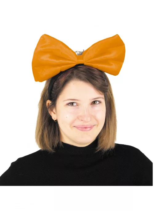 Photo du produit Serre-tête gros n?ud orange fluo adulte